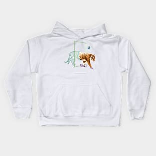 Tiger walks through a Warp Portal Kids Hoodie